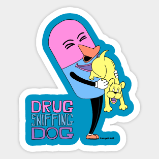 Drug Sniffing Dog Sticker